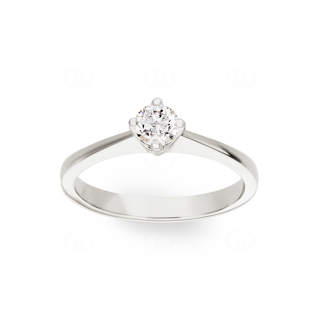 Verlobungsring 750/18 K Weissgold mit Diamant 0.40 ct H/si