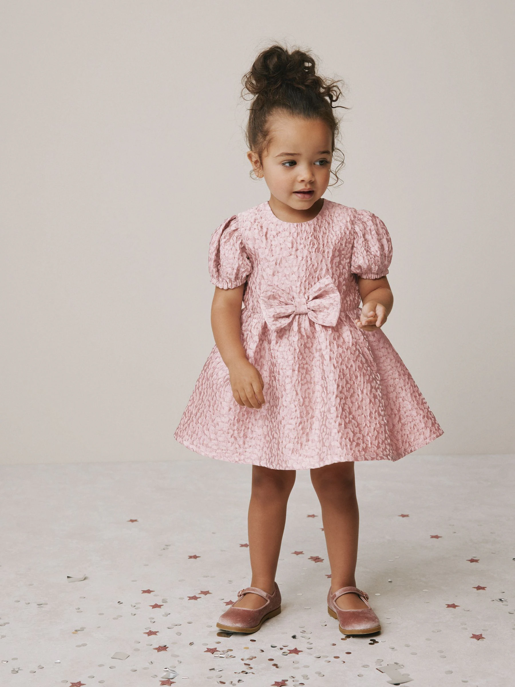 Roze met dierenprint - Jacquard feestjurk (3mnd-8jr)