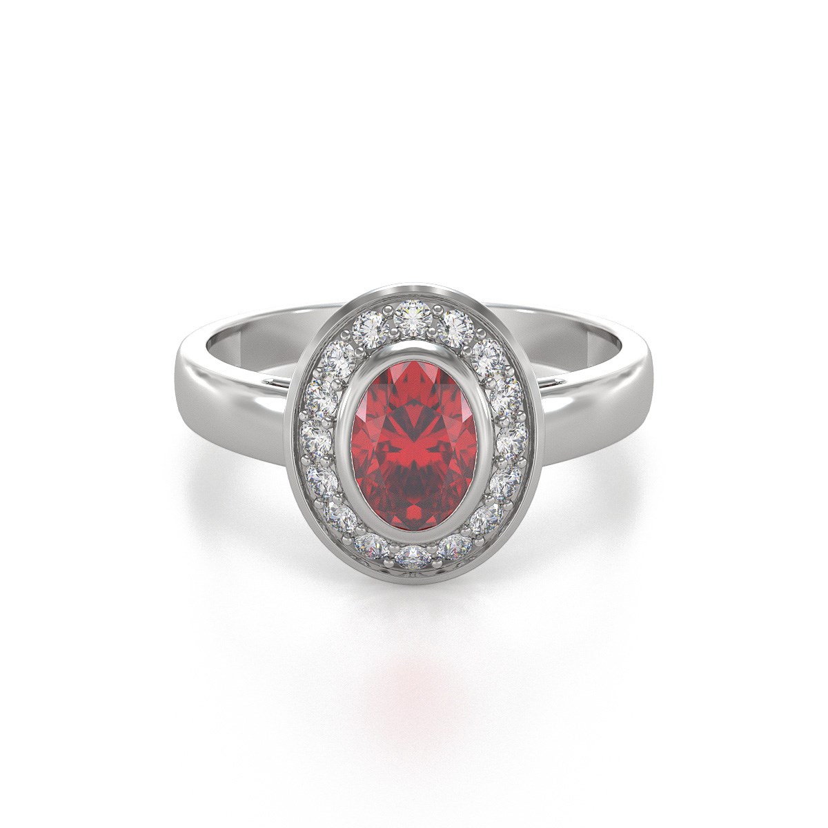 Bague Rubis et diamants sur Argent 925 2.788grs