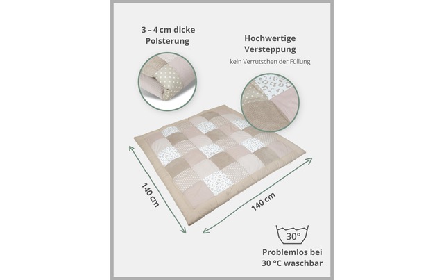 ULLENBOOM ® Krabbeldecke »Leo 140 x 140 cm«