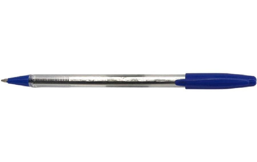 Kugelschreiber Office Focus Büro Blau, 12 StückKugelschreiber mit farbiger Kappe