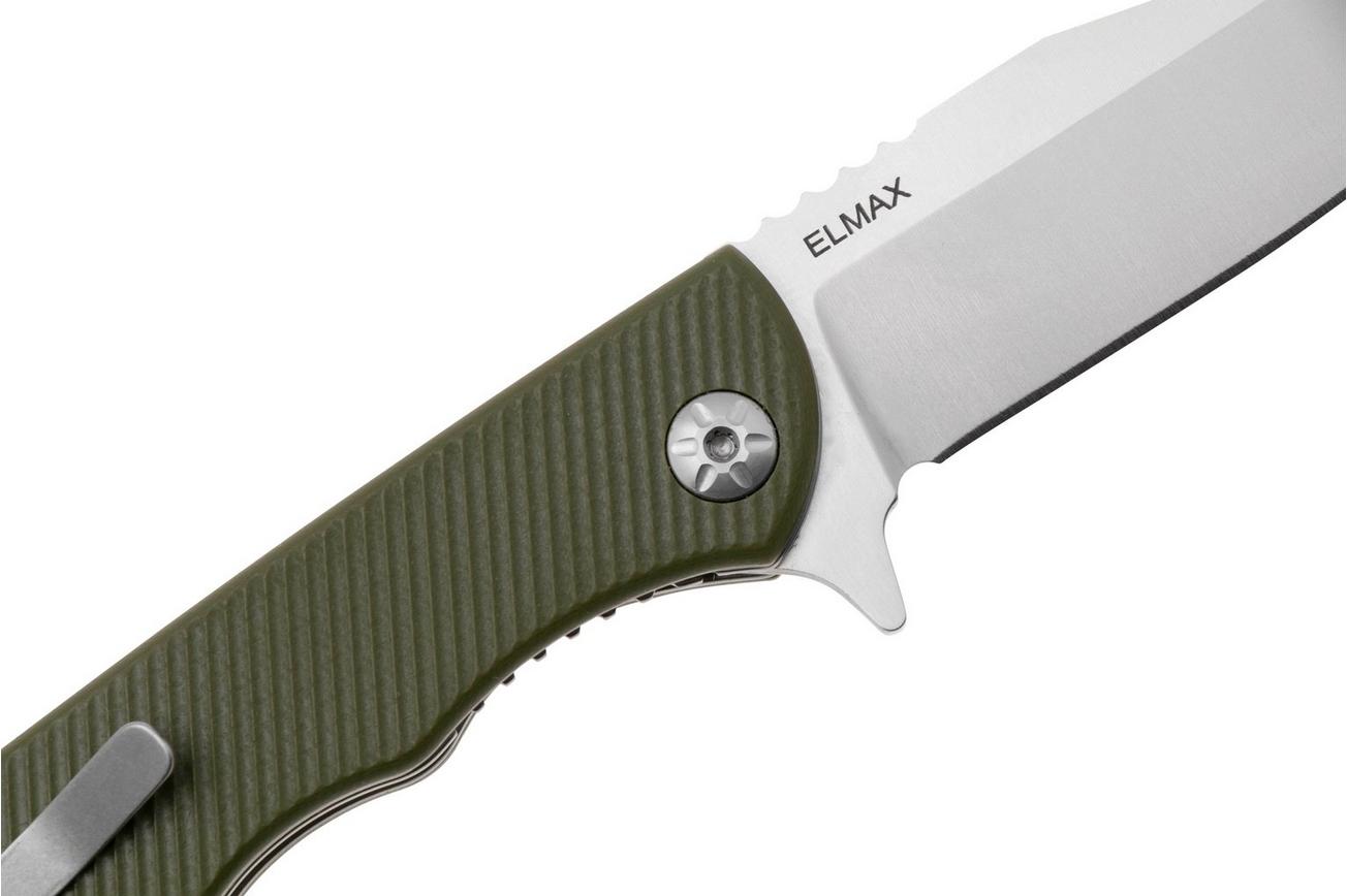 TOPS Knives Mini Scandi Folder MSF-G, Satin Elmax, Green G10, zakmes
