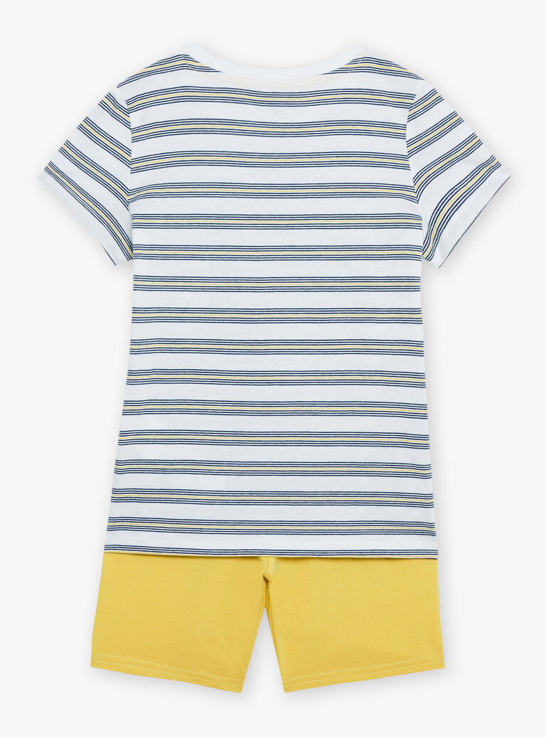 T-shirt et short écru et jaune en jersey