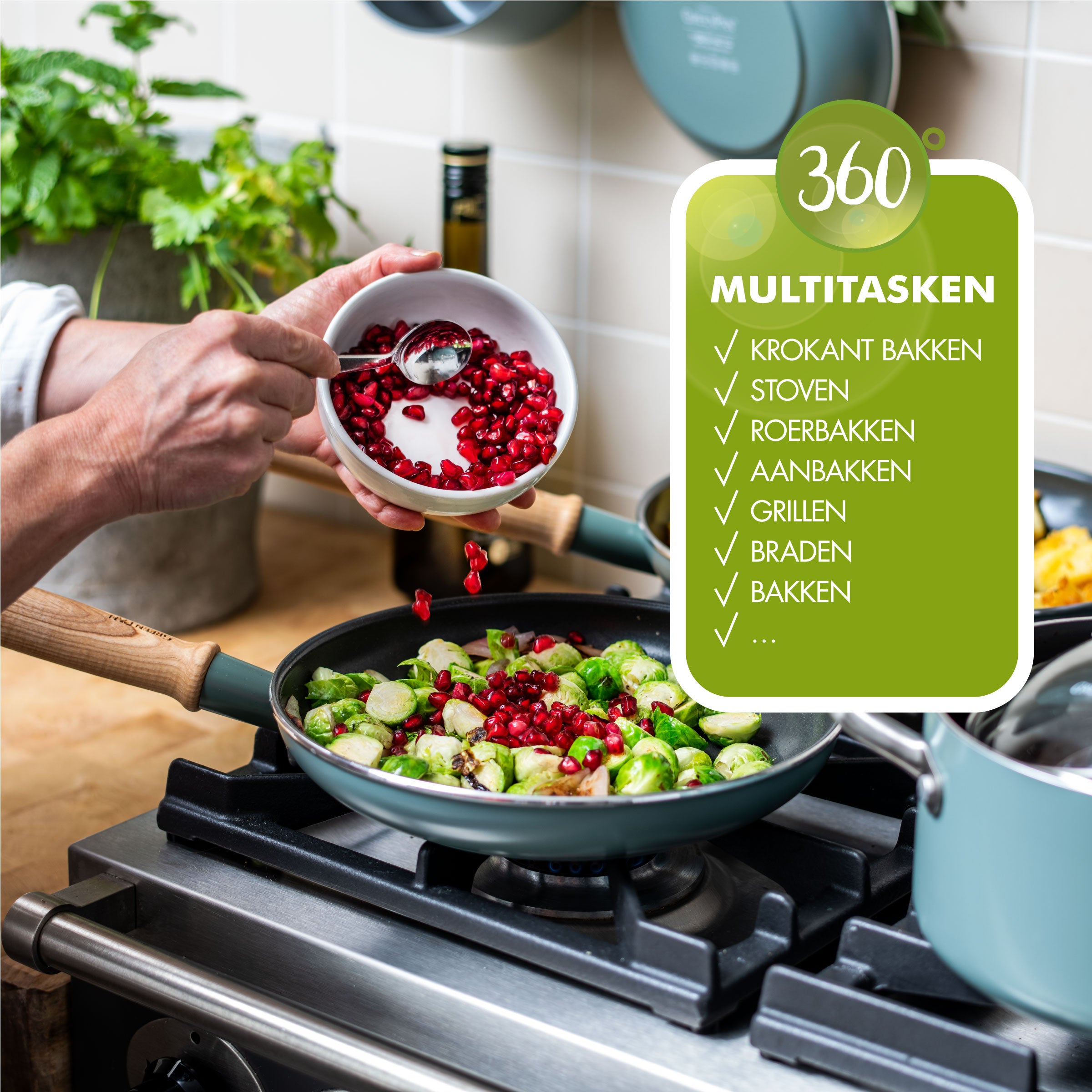 Greenpan Mayflower Pannenset 5-delig met Accessoires