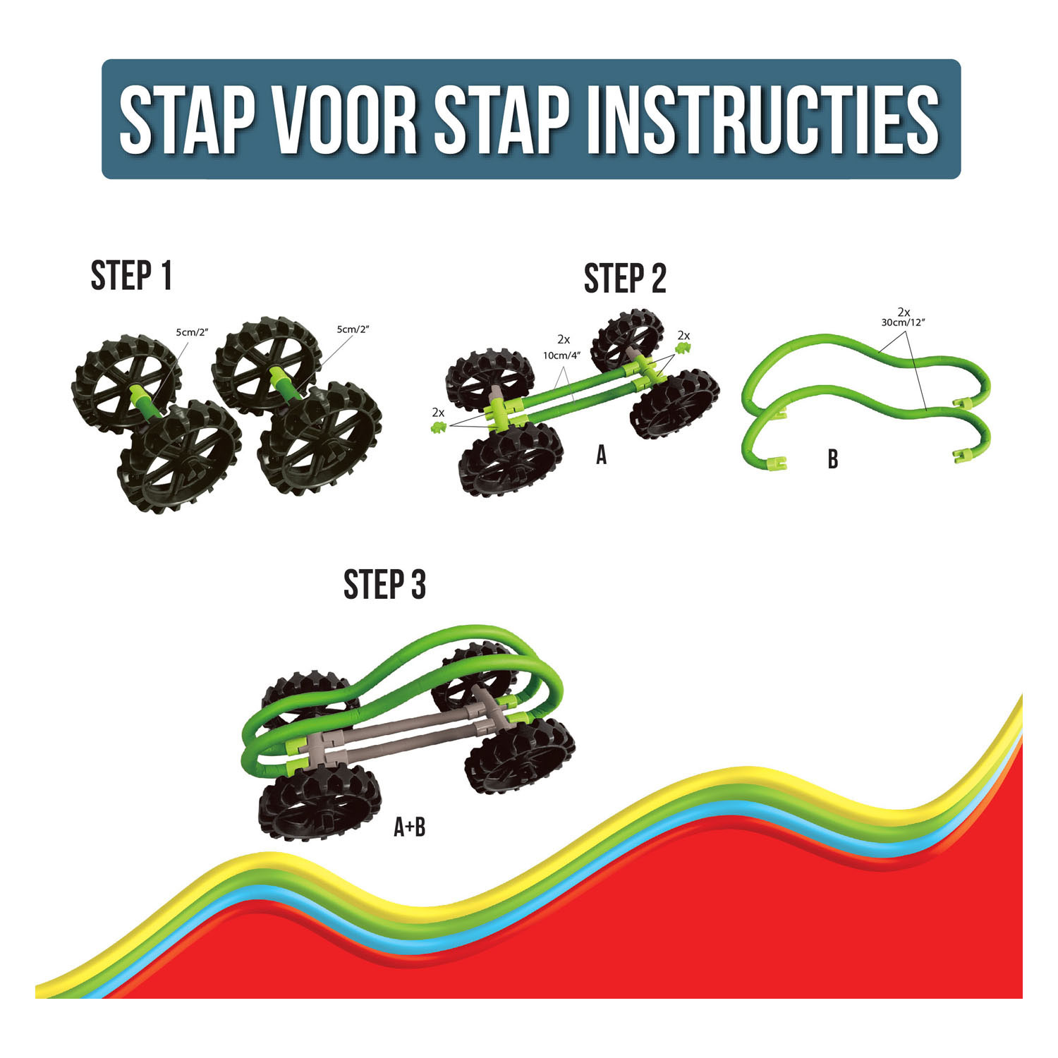 Spaghetteez Bendy Buggy Flexibele Bouwstaafjes, 34dlg.