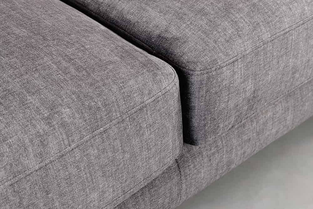 Design Ecksofa MANHATTAN 295cm dunkelgrau Samt Federkern 3-Sitzer Metallfüße