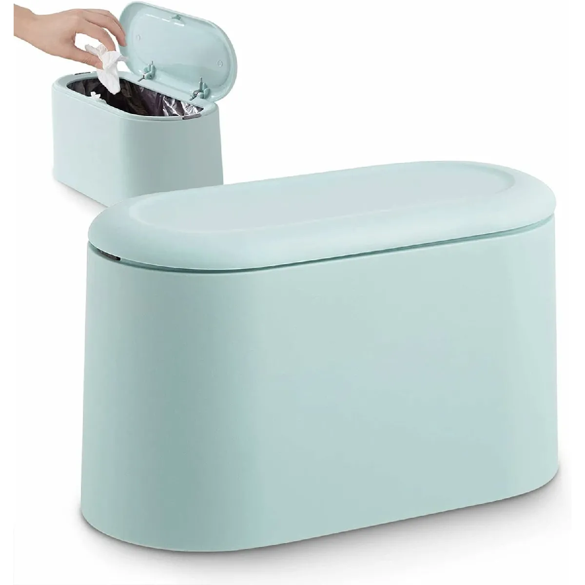 Vendos85 Petite Poubelle de Table - 1.8L Bleue