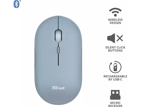 TRUST - Souris gamer Puck Bleu - 24126