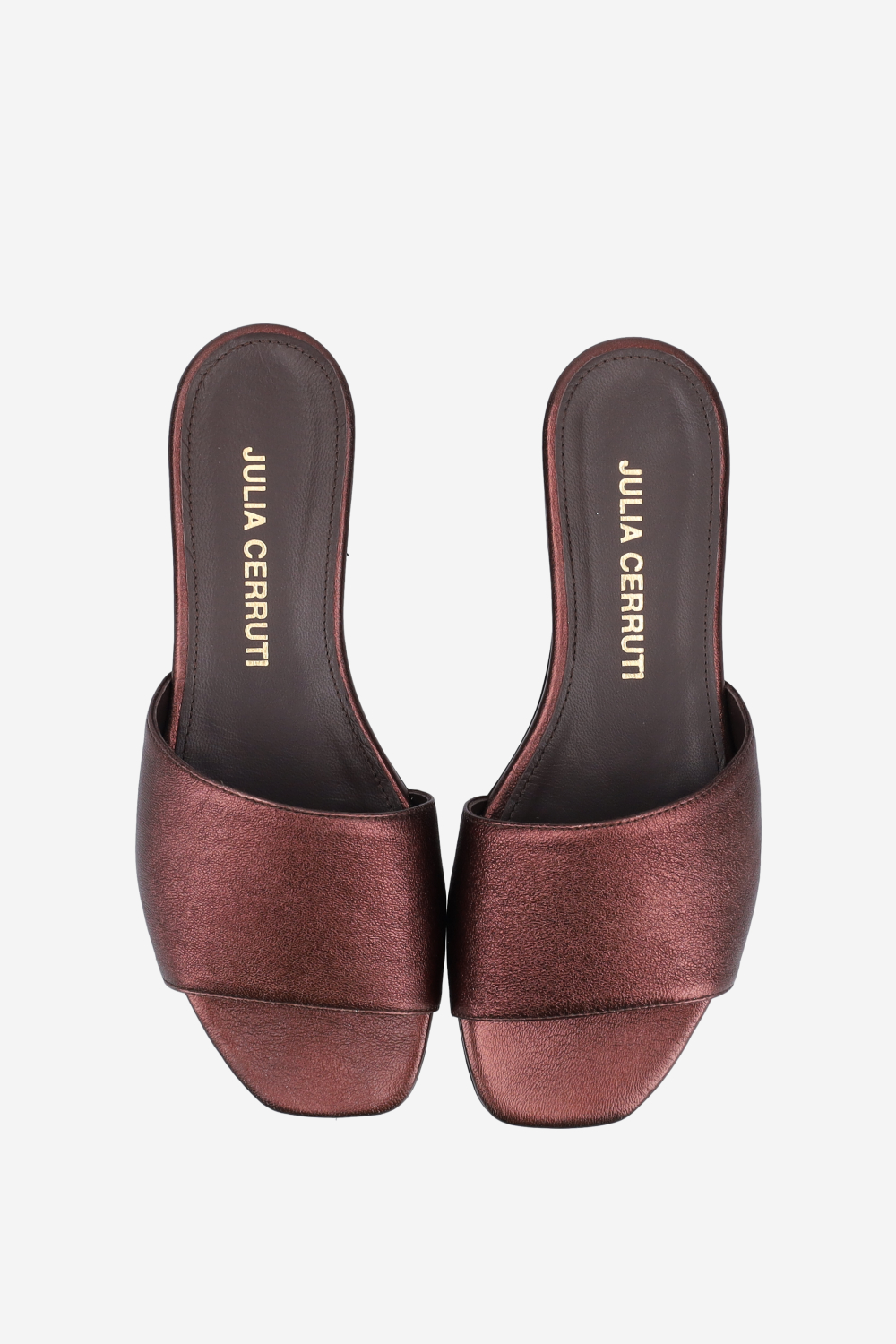 Metallic leather sandals