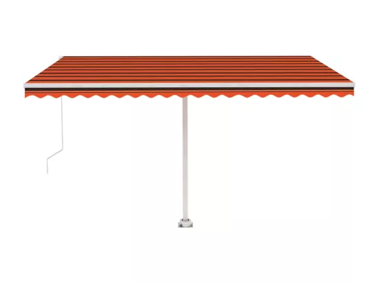 Auvent manuel rétractable sur pied 400x350 cm Orange et marron