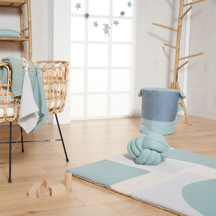 Nordic Coast Company Krabbeldecke Musselin Mint