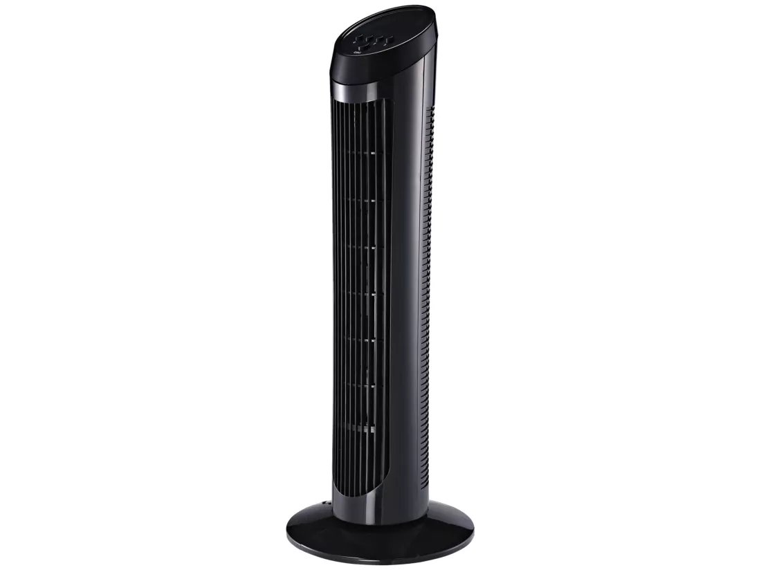 HOMCOM Ventilateur colonne tour oscillant silencieux 45 W 3 vitesses 27L x 27l x 75H cm noir