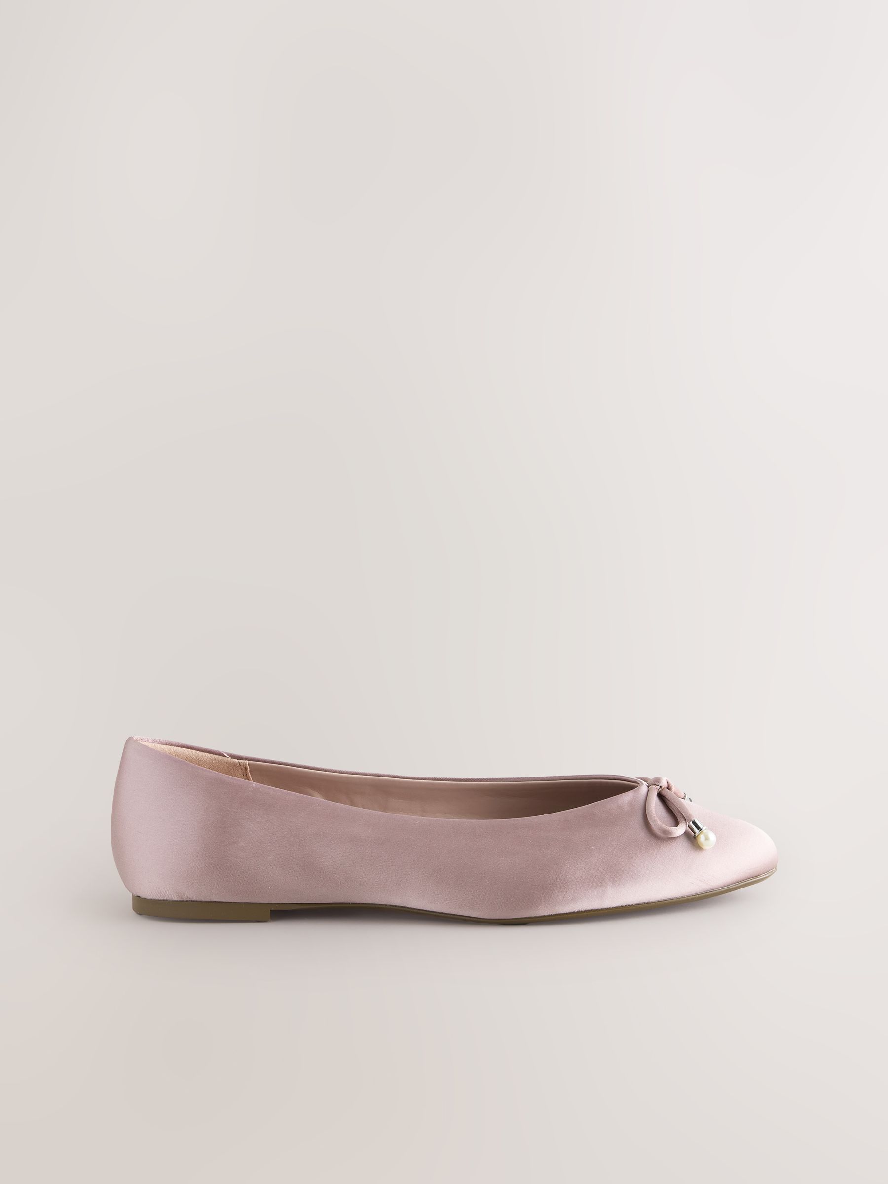 Oudroze - Bridesmaid Pearl Effect Bow Detail Ballerinas