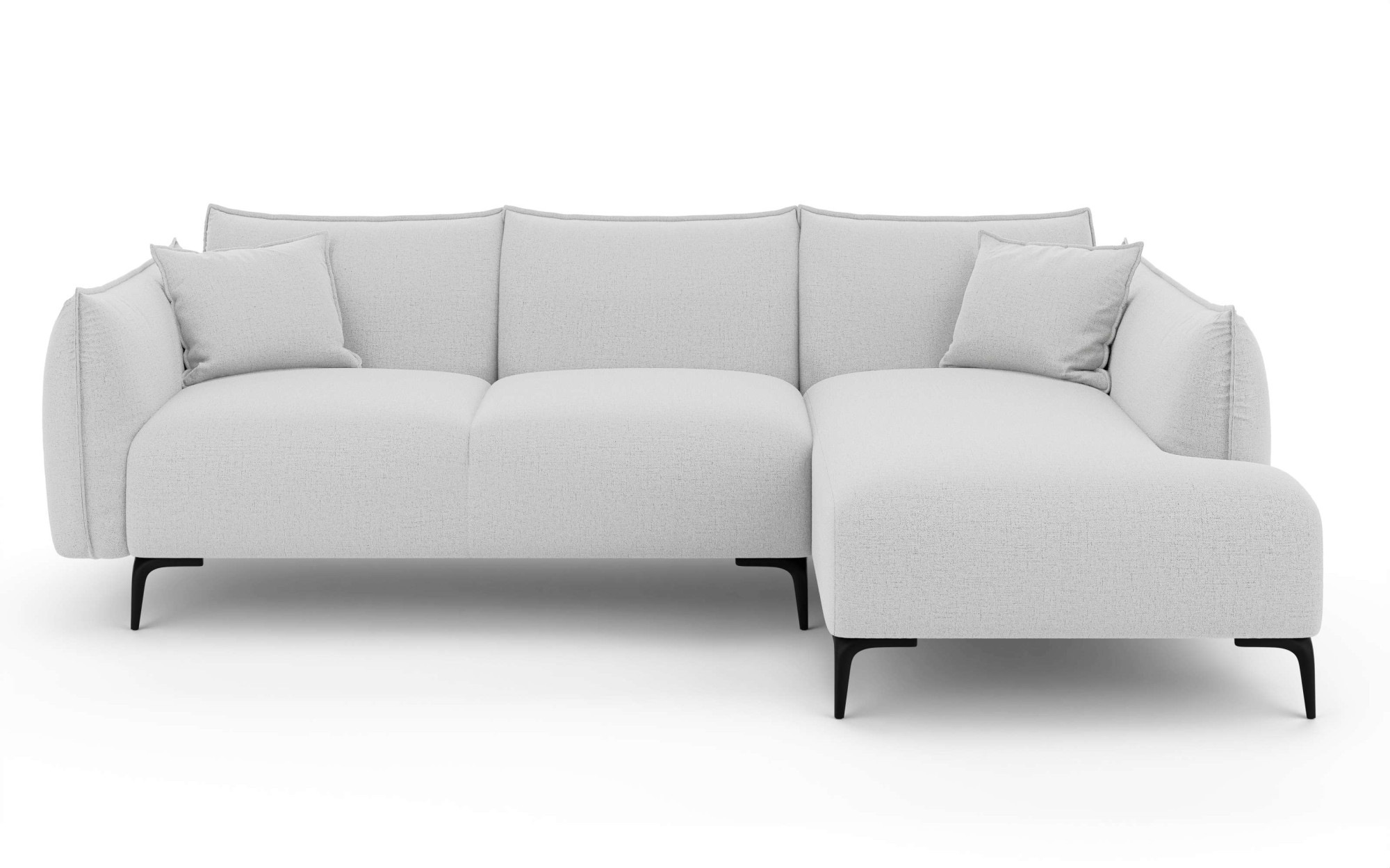 LeGer Home by Lena Gercke Ecksofa »Adelita mit Ottomane links oder rechts bestellbar, B/H/T 270/97/168« L-Form mit Wellenunterfederung, enthält 2 Zierkissen