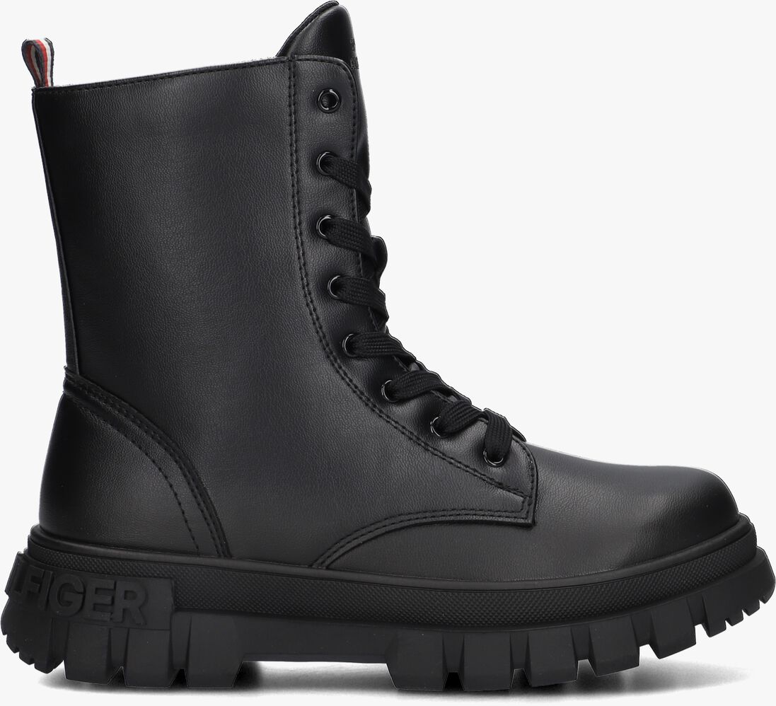 TOMMY HILFIGER zwarte tommy hilfiger veterboots 33057
