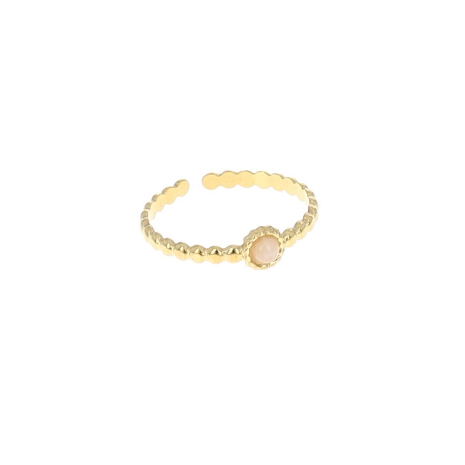 Bague dorée pierre Quartz rose  Nusa Dua