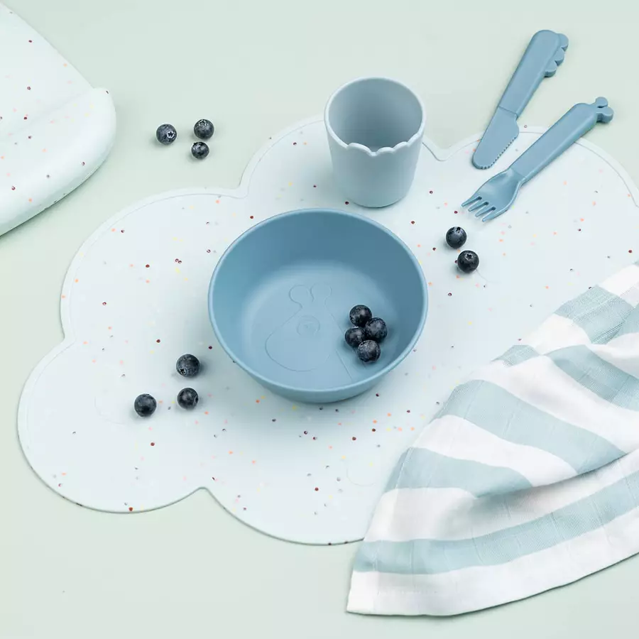 Done by Deer™ Tisch-Set Silikon in Confetti Blau