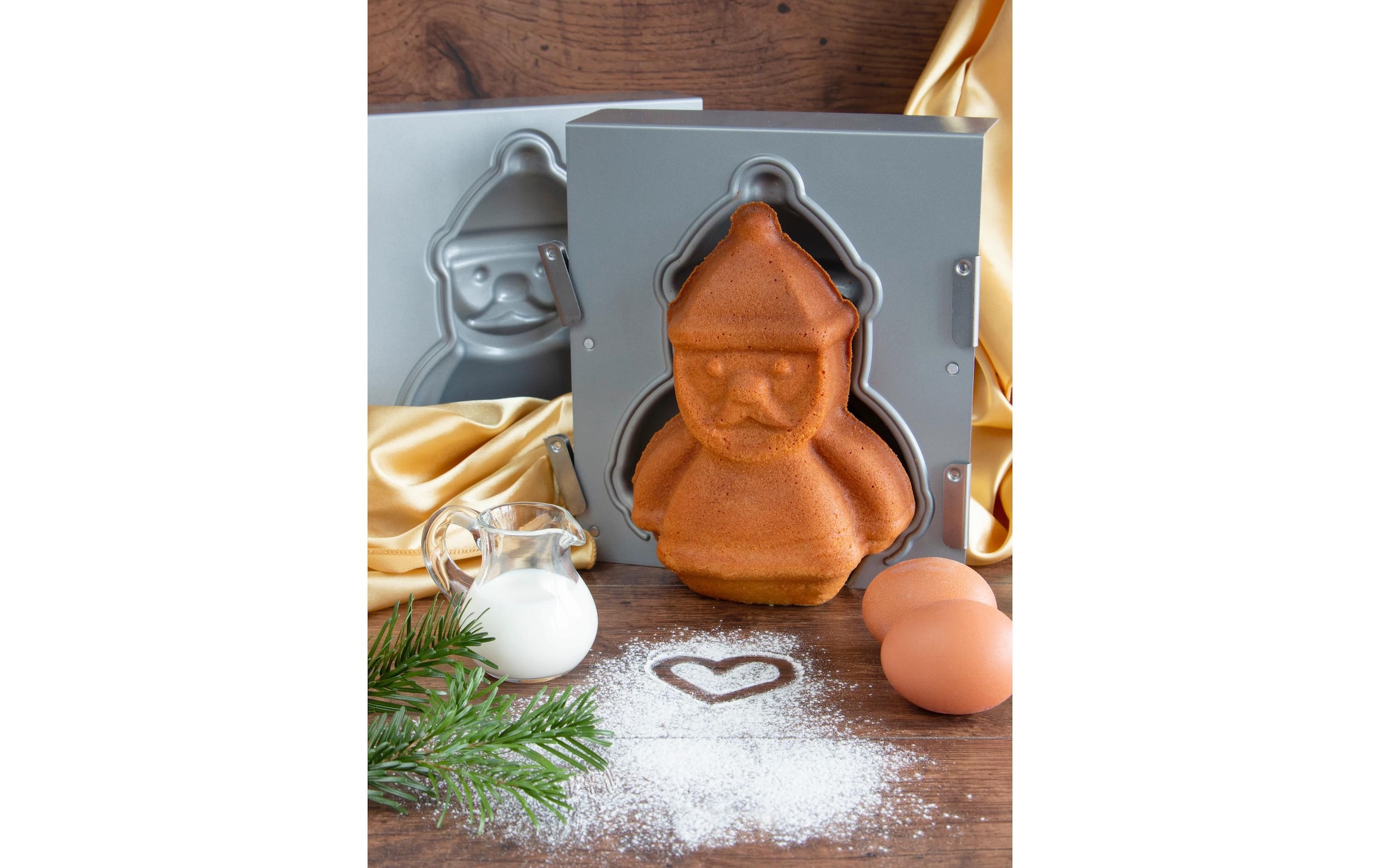 STÄDTER Backform »3D Santa Claus 19 x 21 x 12 cm«