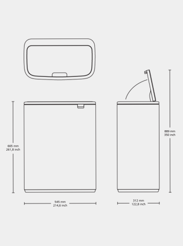 Bo Pedaalemmer, met 2 binnenemmers, 2 x 30 liter - Matt Black