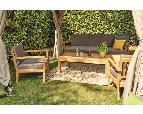 Tavira houten loungeset, 4-delig, grijs
