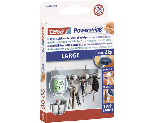 tesa Powerstrips dubbelzijdige zelfklevende strip Groot 50x20 mm max. 2 kg 10 stuks
