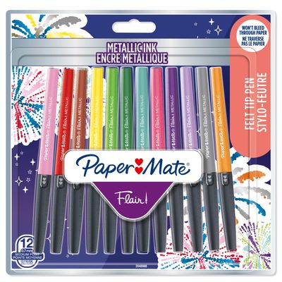 Paper Mate - Flair Feutres de Coloriage - Pointe moyenne (0,7 mm) - encre orange - boîte de 12