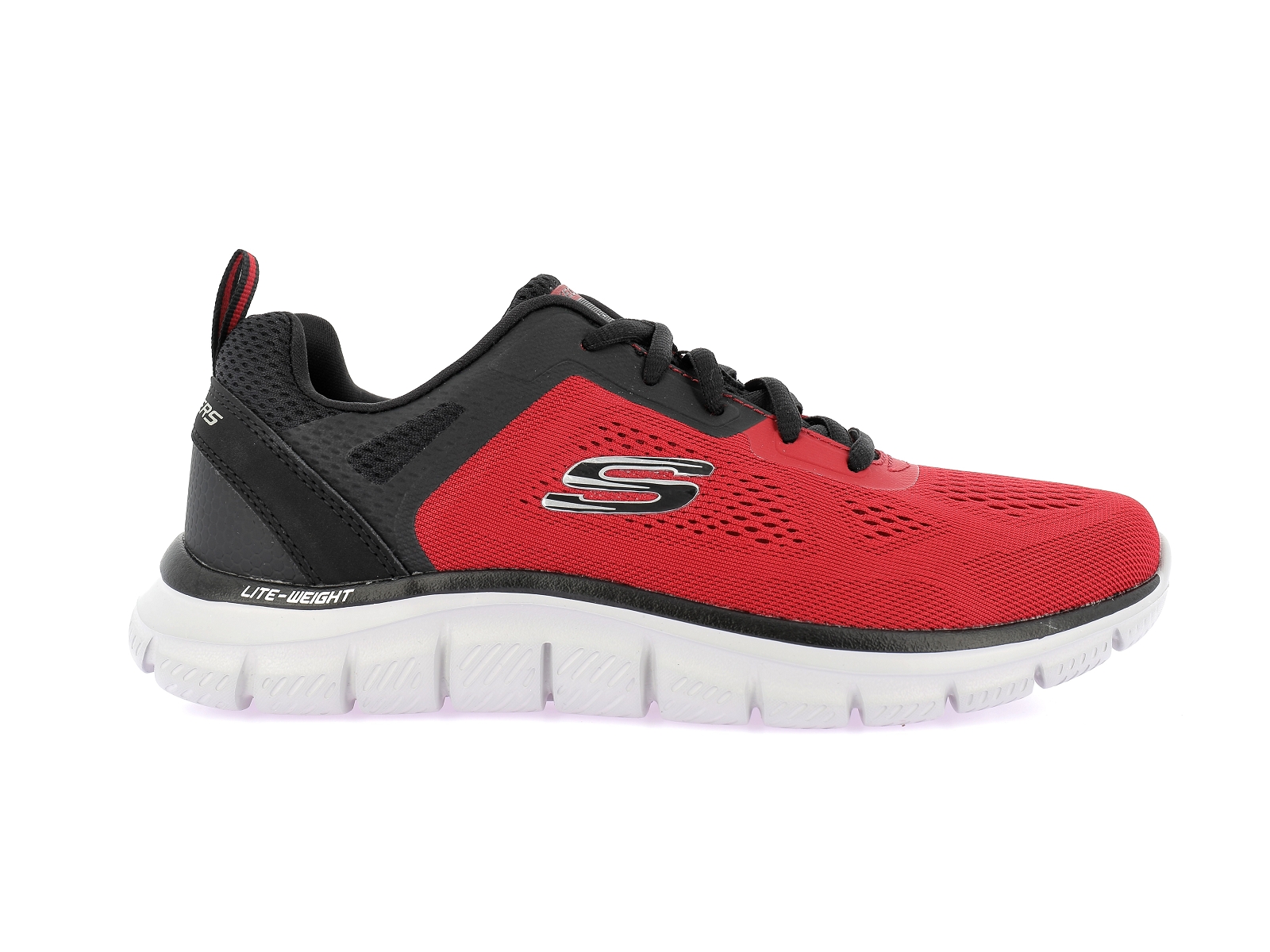 Skechers-TRACK BROADER Matières combinées Rouge Noir