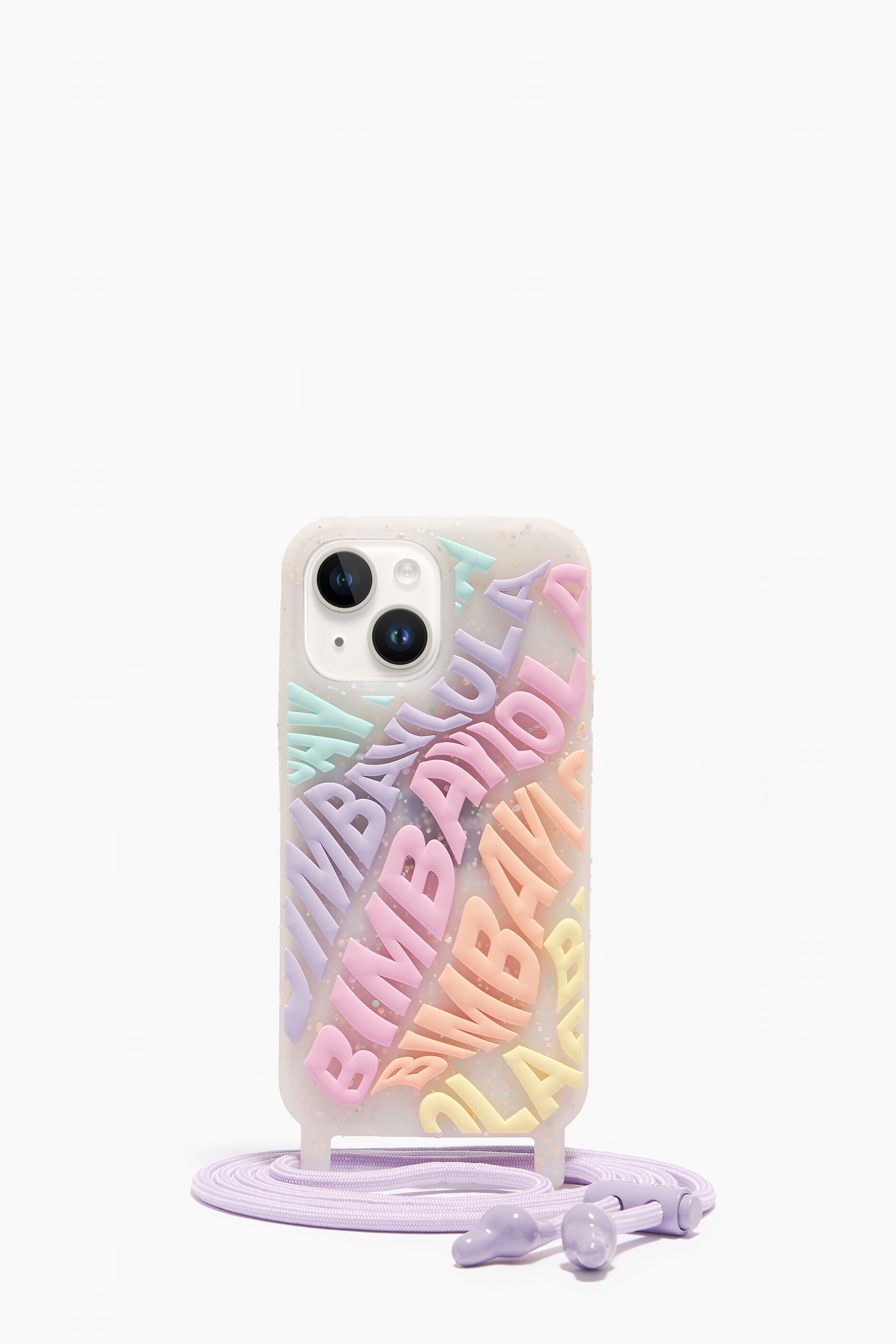 Capa transparente para iPhone 14 Plus com logotipo multicolorido