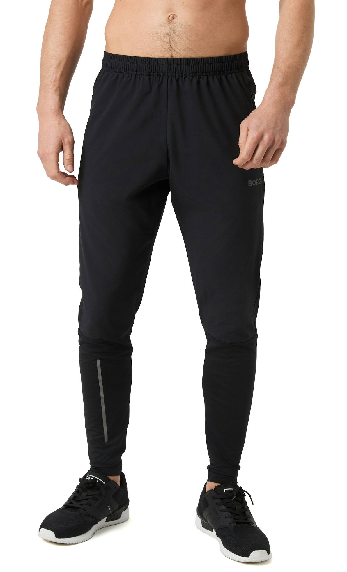 Borg Performance Running Pants Herre BK001/Black Beauty