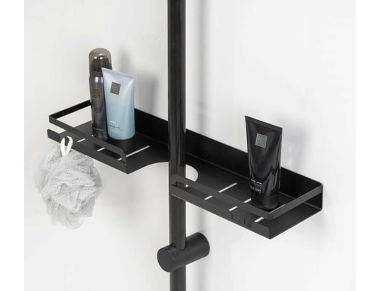 WENKO - Accessoire de douche Étagère barre de douche - l. 45 cm - noir