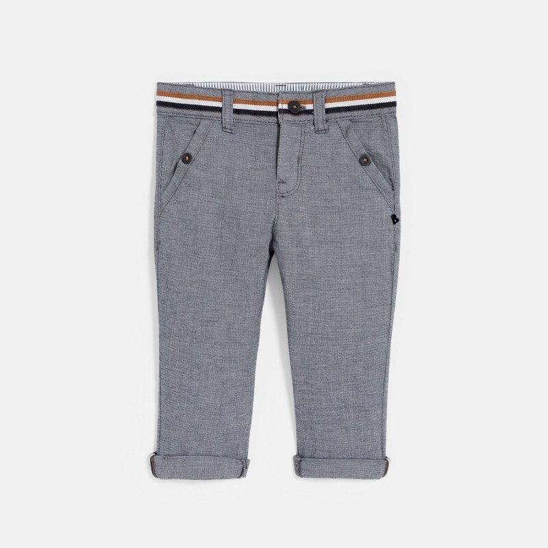 Pantalon coton fantaisie bleu bébé garçon Turquoise