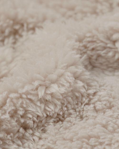 couverture à capuche femme teddy beige