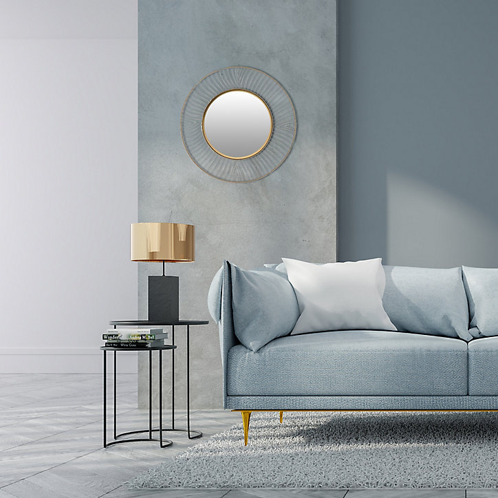 Miroir rond métal filaire doré ⌀50 cm