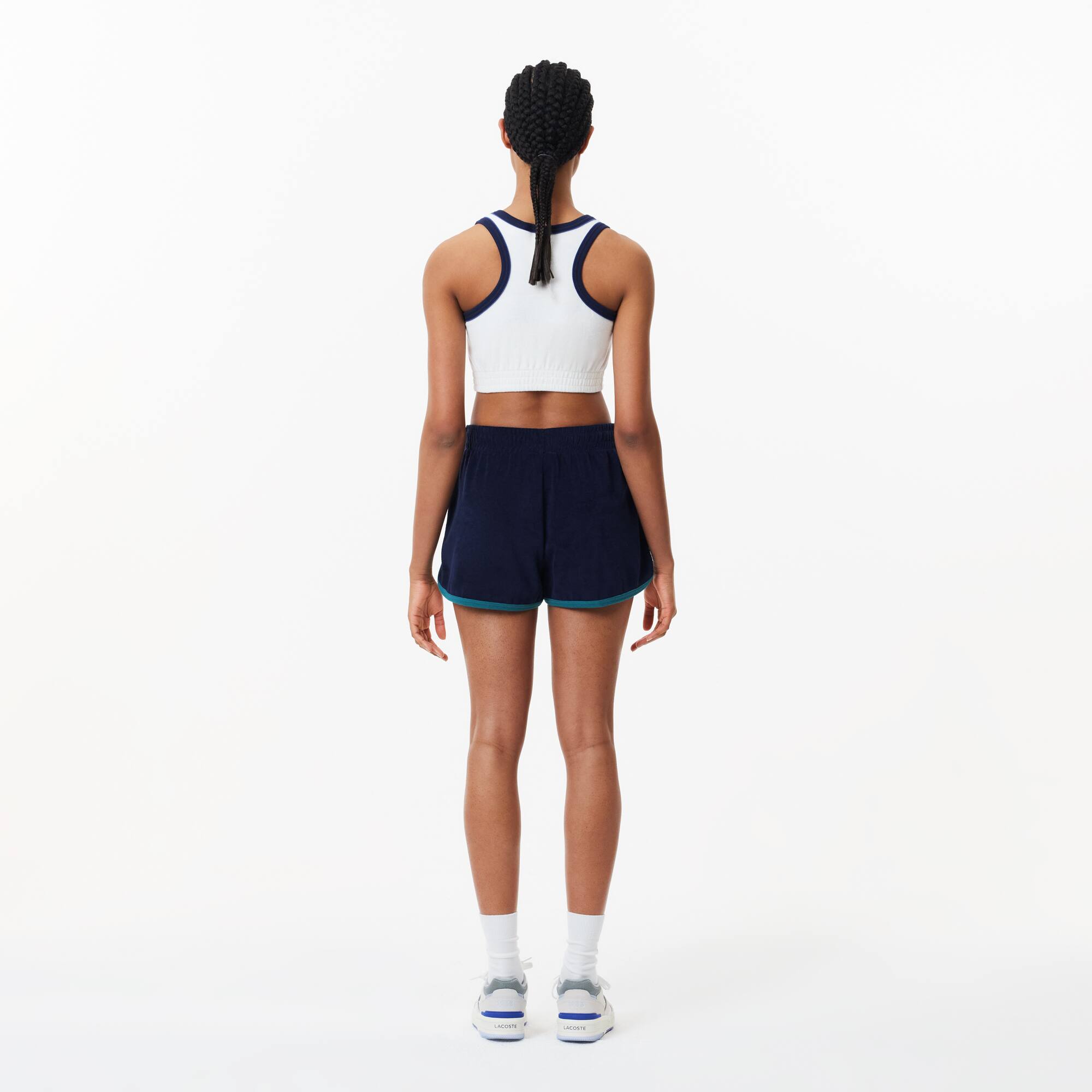 Frottee-Shorts mit Kontrastrand Shorts - Blau - Lacoste - Damen