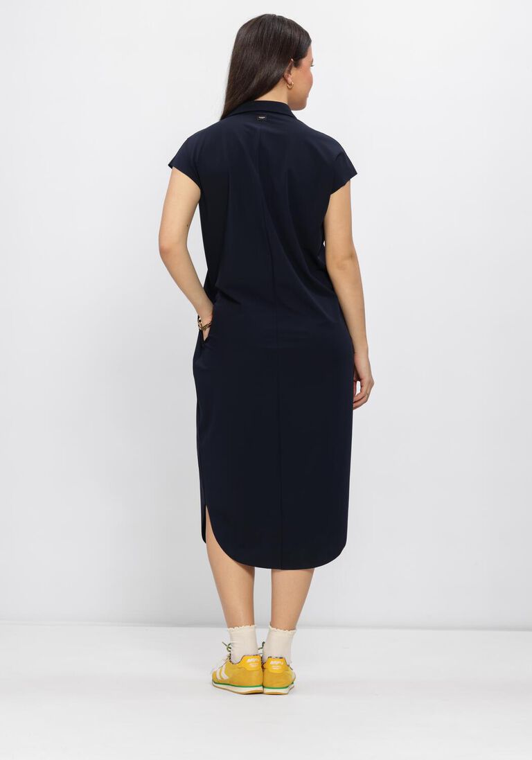 blauwe penn & ink midi jurk dress
