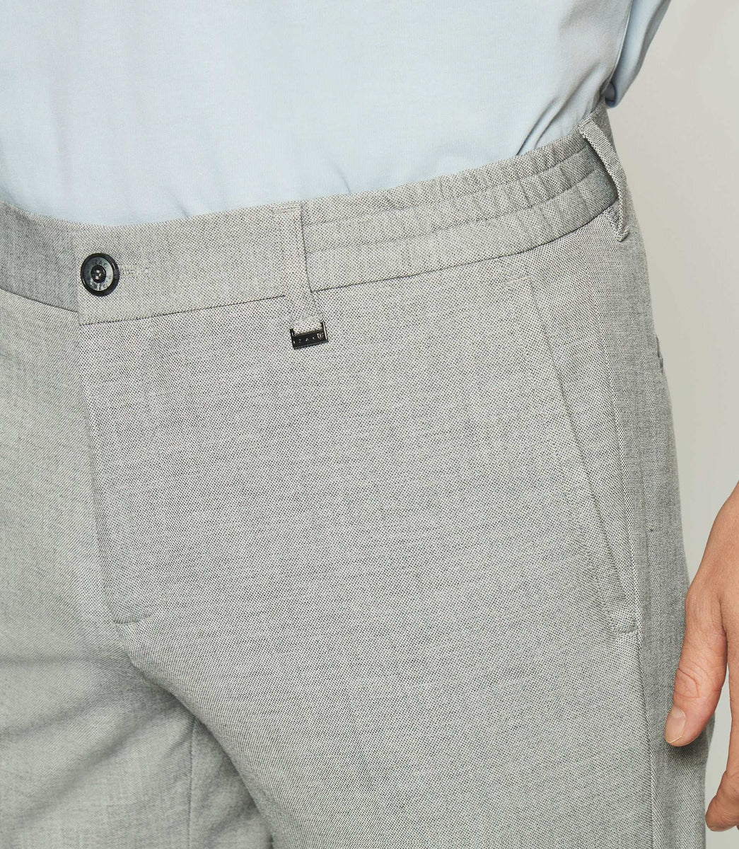 Pantalon chino taille élastique gris