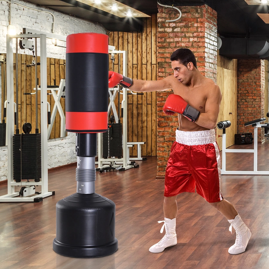 HOMCOM Standboxsack für Box Training schwarz, rot