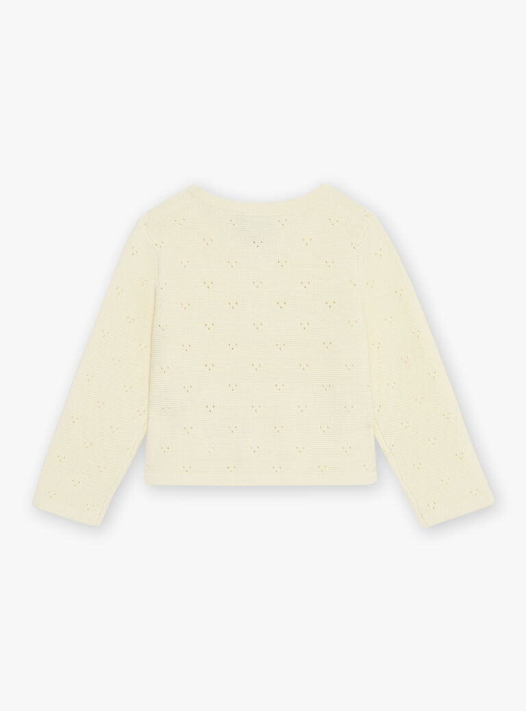 Gilet vanille en tricot à manches longues