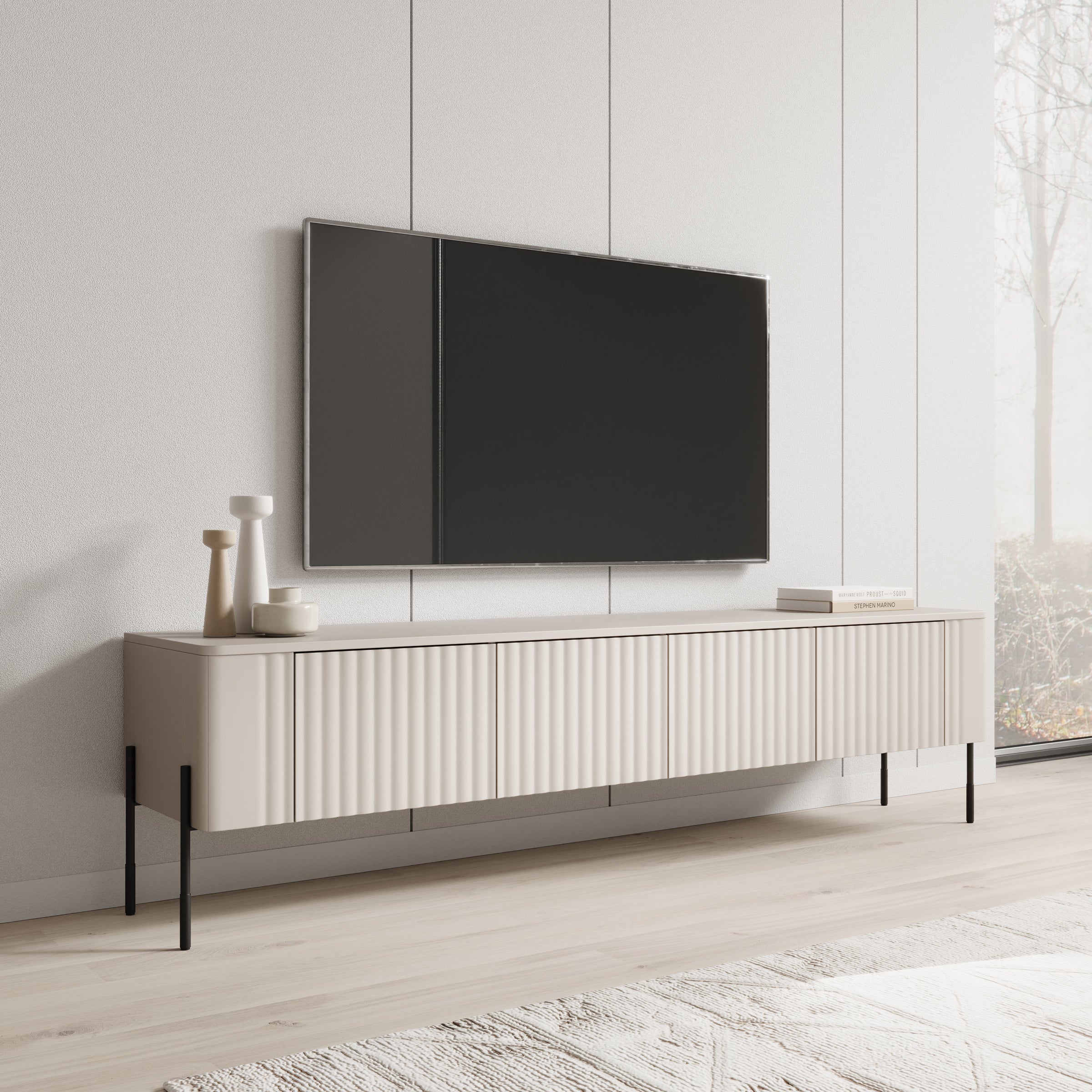 Meubella - Vivi - TV-Meubel - Beige - 190 cm