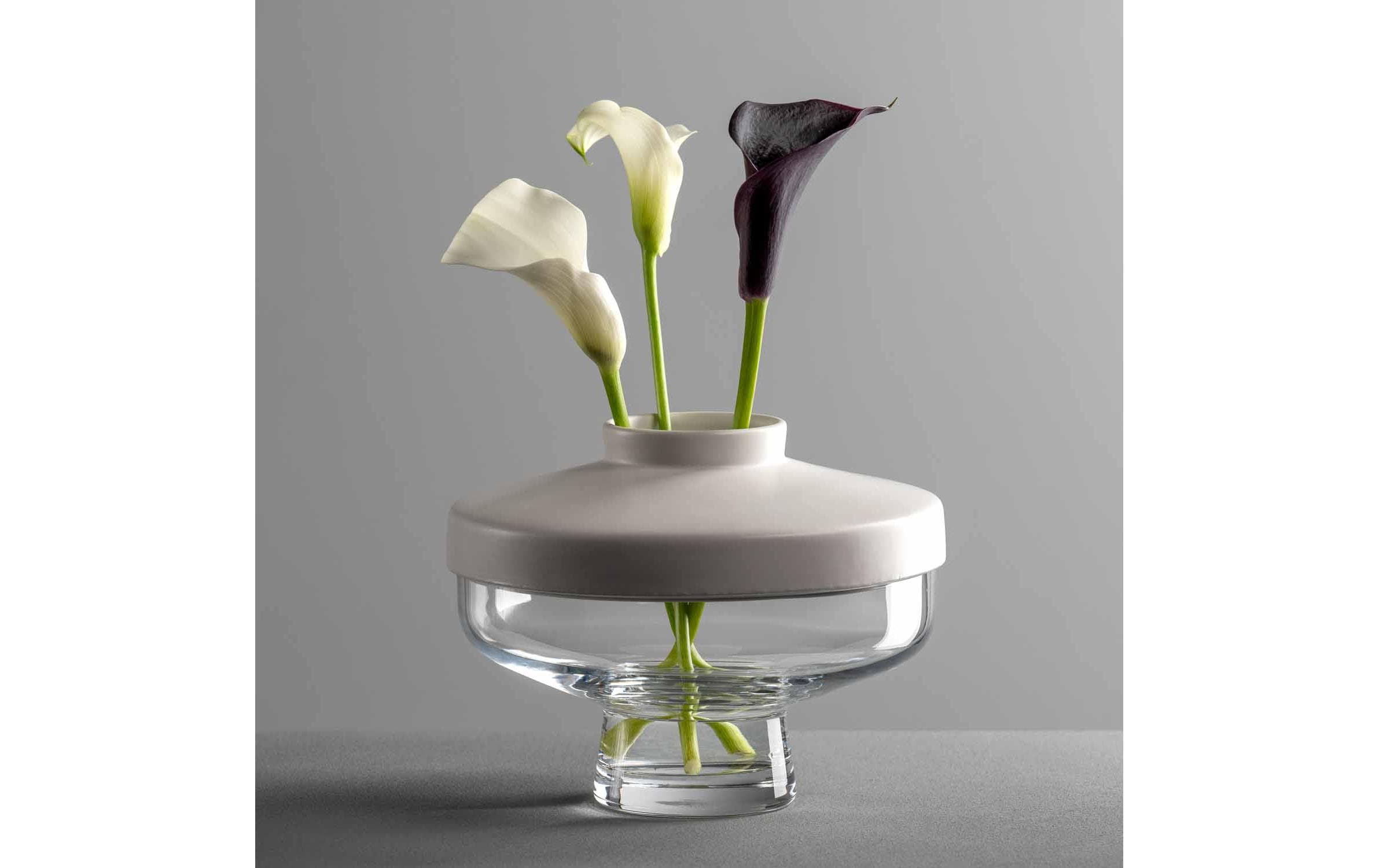 Vase + Top Riva 17 cm, TransparentGlasvase