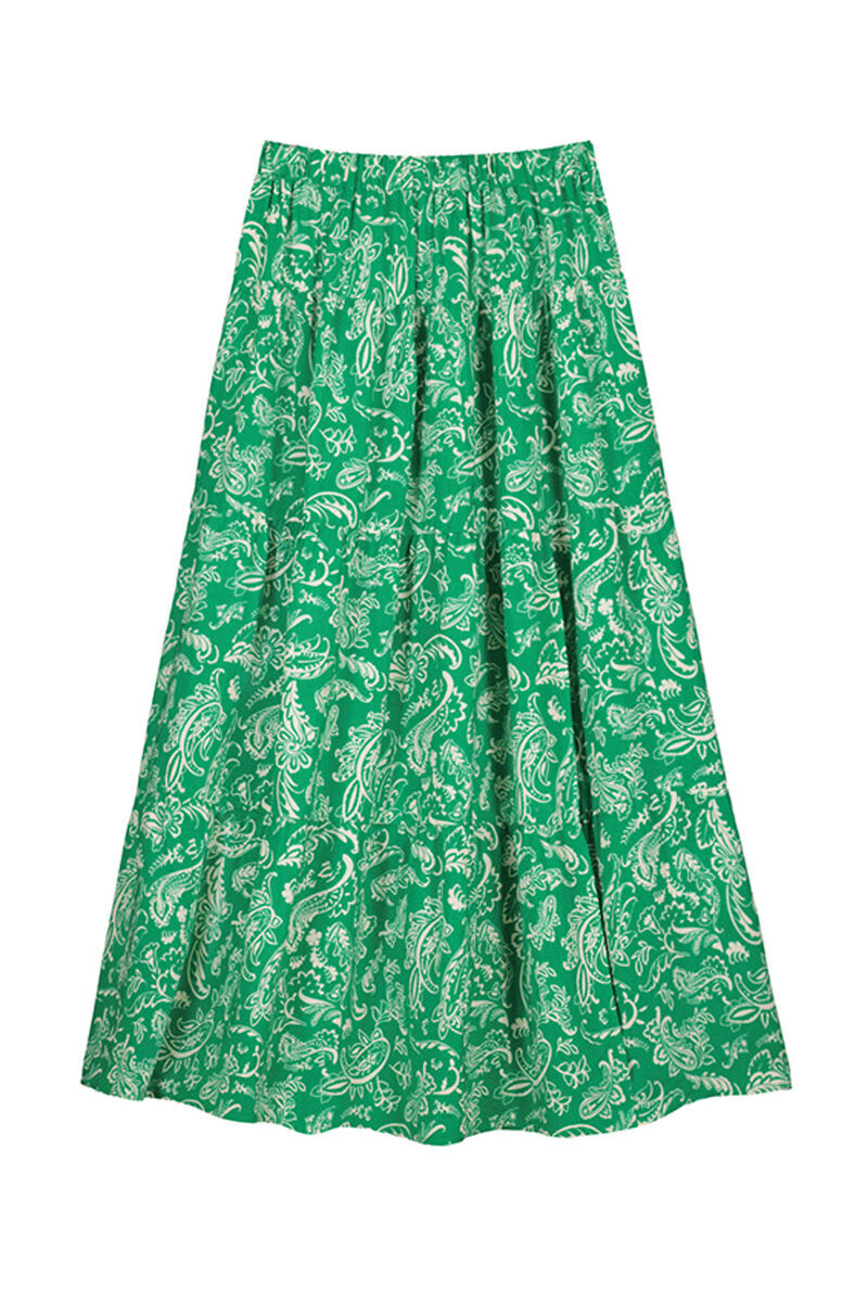 Saia midi estampada - Estampa verde