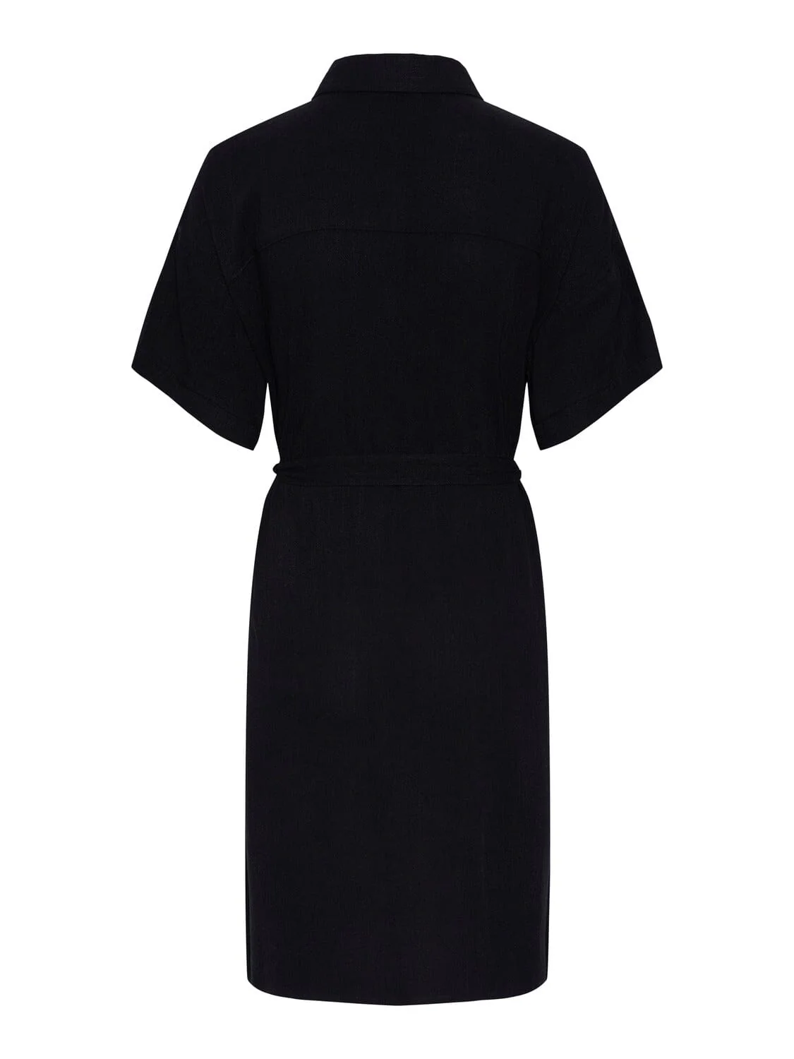 Pieces Pcvinsty Ss Linen Shirt Dress 4086490 black