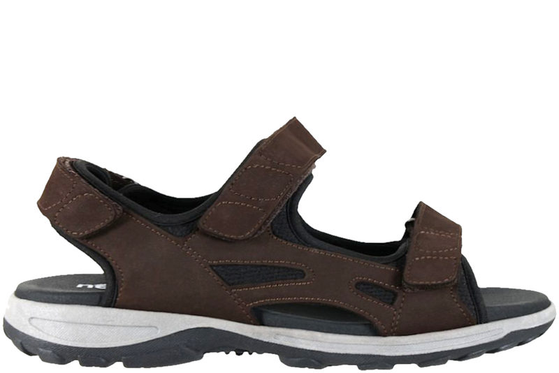 NEW FEET HERRESANDAL I BRUNT OLIERET NUBUCK