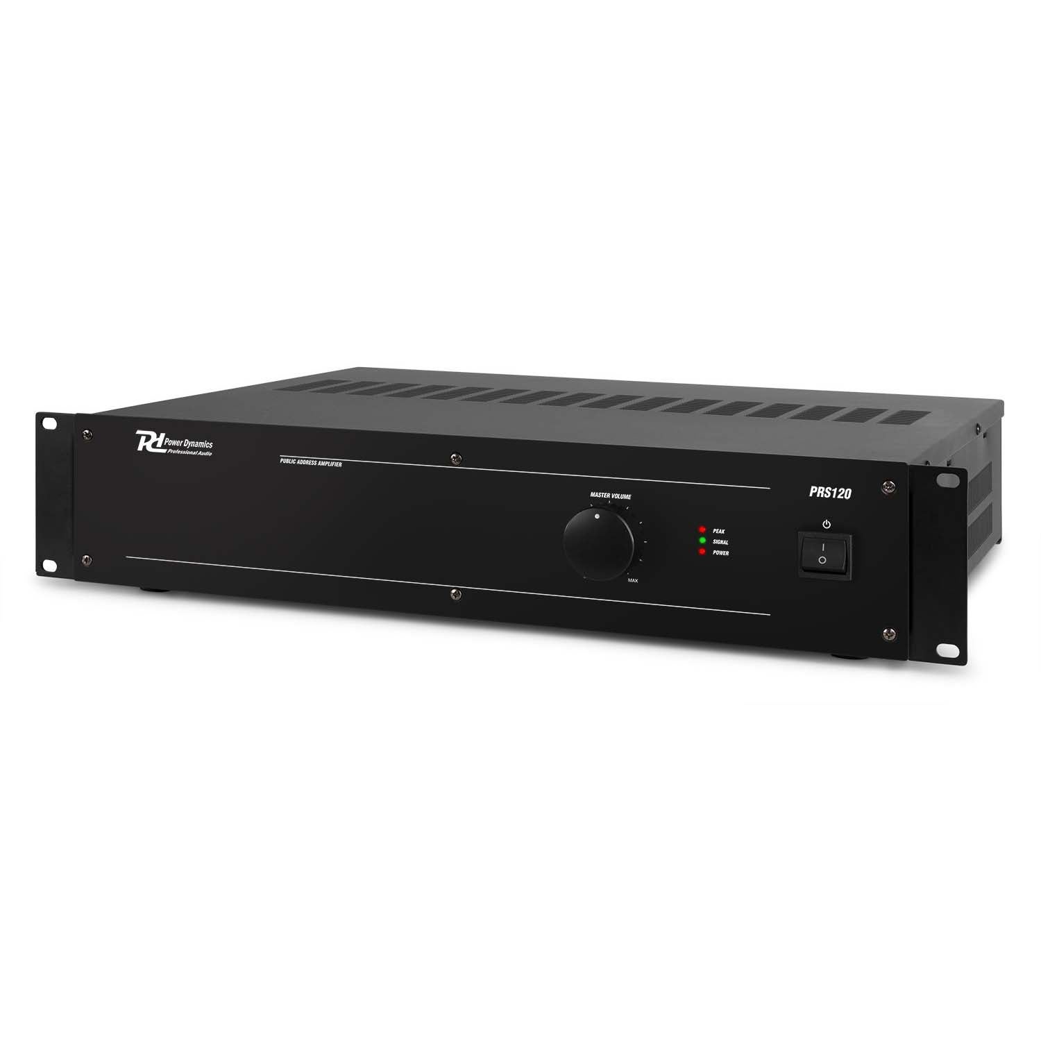 Power Dynamics PRS120 PRM-series 100V & 8 Ohm 19-inch slave versterker - 120 Watt