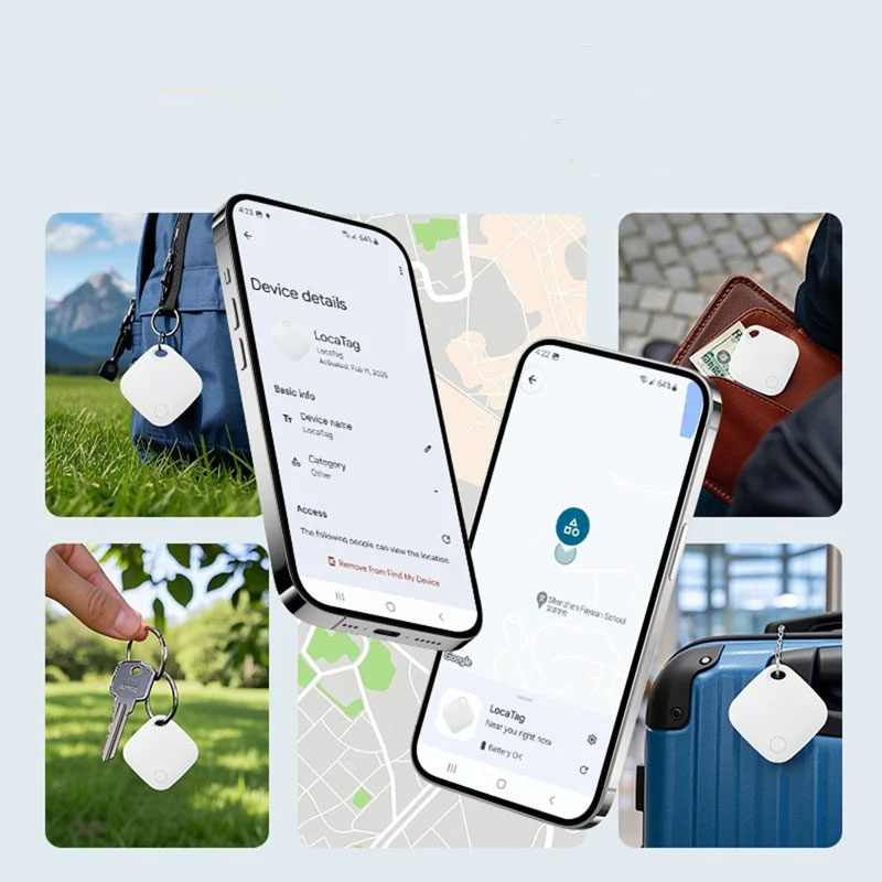 Bluetooth Anti-Lost Tracker für Haustiere und Wertsachen mit Google Find My Device / GPS Ortung   IP65 Schutz (inkl. CR2032 Batterie) - Weiss