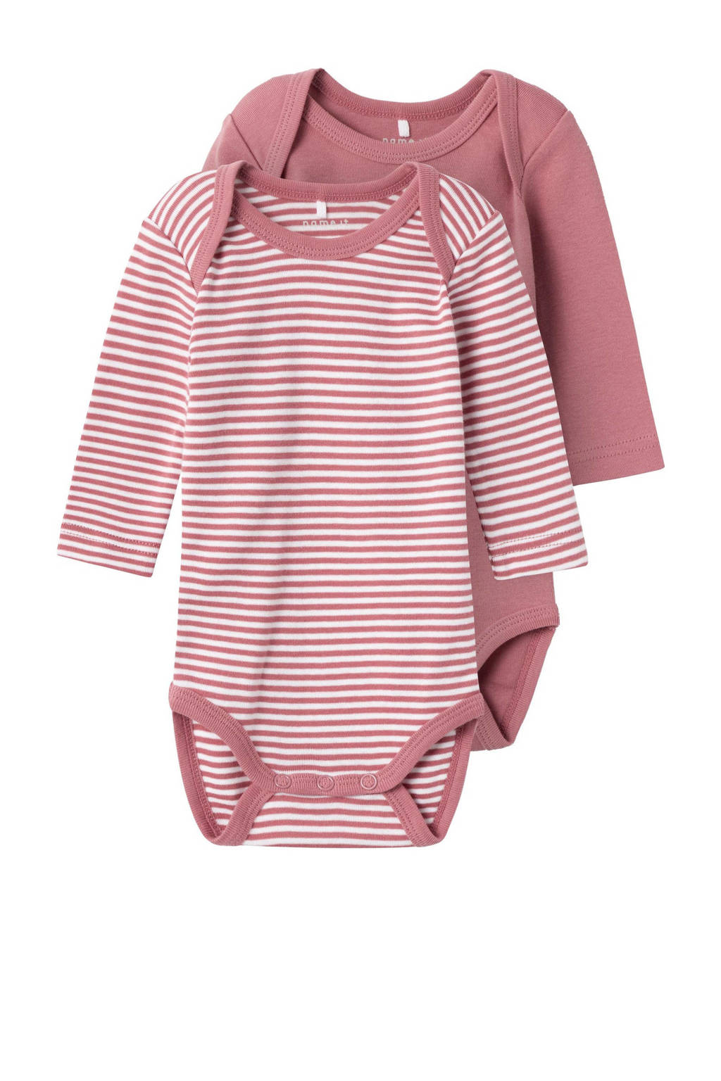 NAME IT romper NBNBODY - set van 2 roze/wit