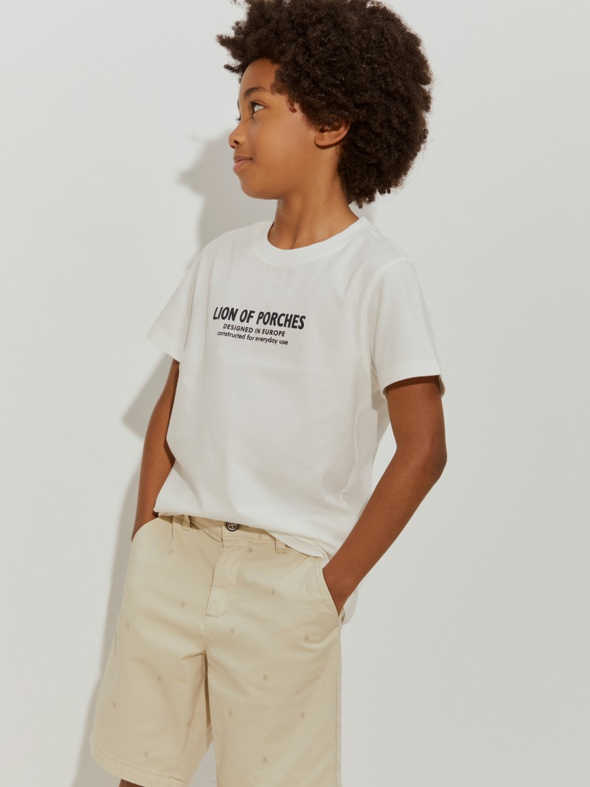 Calções com estampado de leões