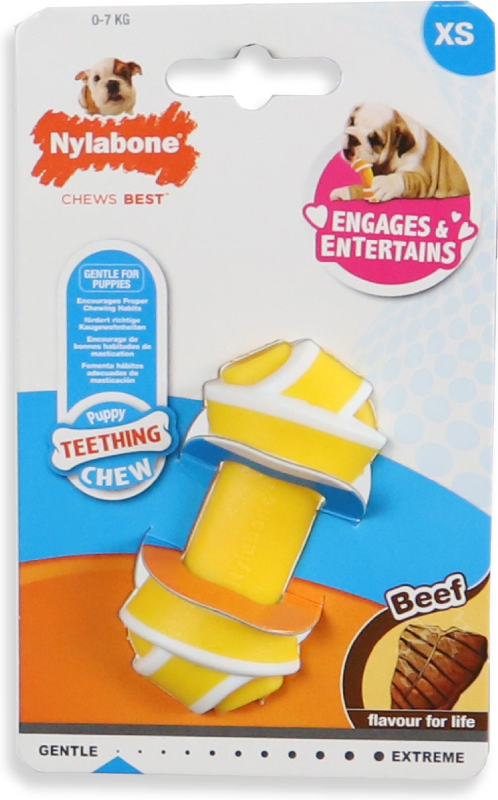 Nylabone hondenspeelgoed bot geel 6 x 3 x 3 cm