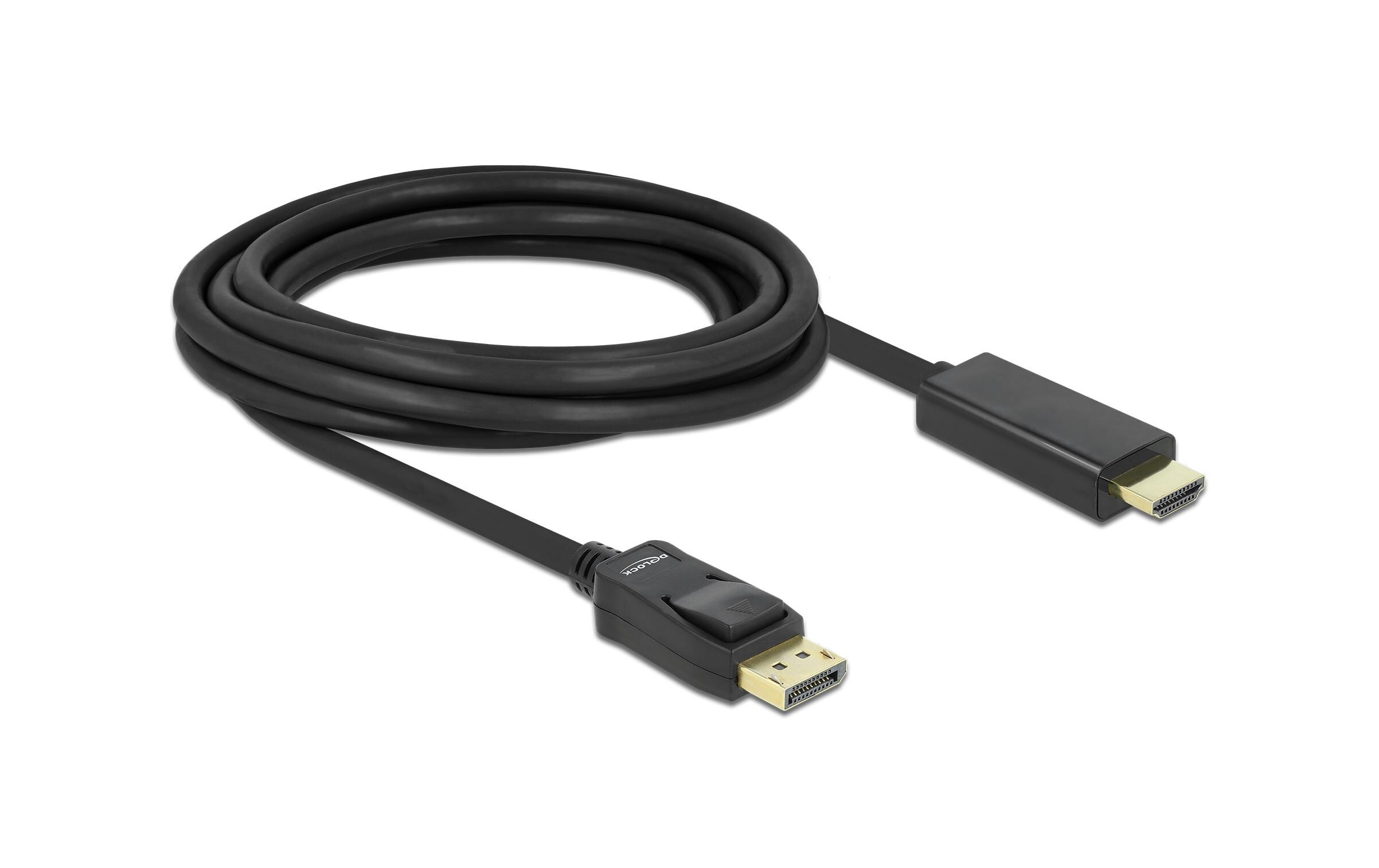 Kabel DisplayPort - HDMI, 3 mDelock Kabel DisplayPort 1.1 Stecker > High Speed HDMI-A Stecker Passiv 3 m schwarz