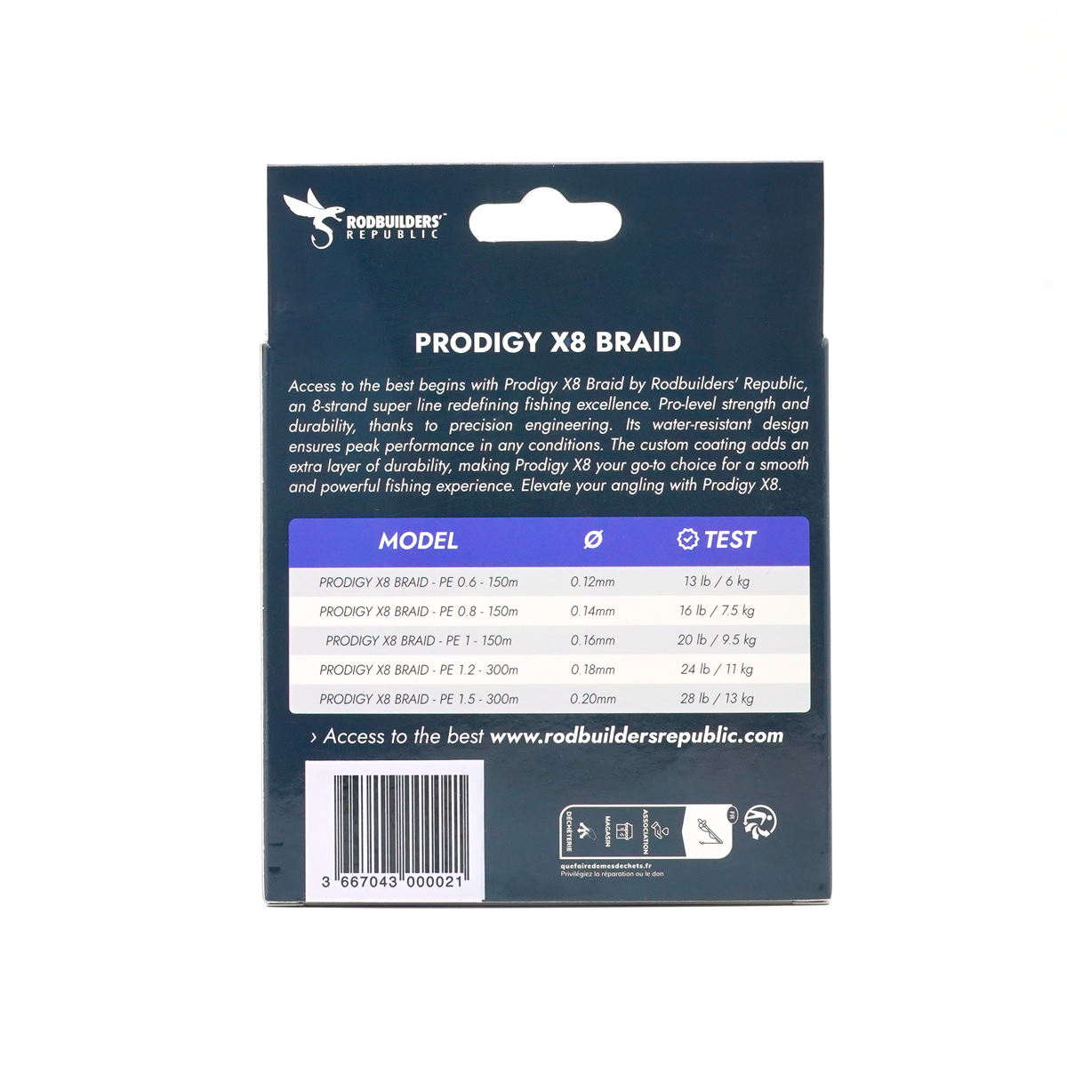 Prodigy X8 Braid Tresse 8 brins pour la pêche des carnassiers